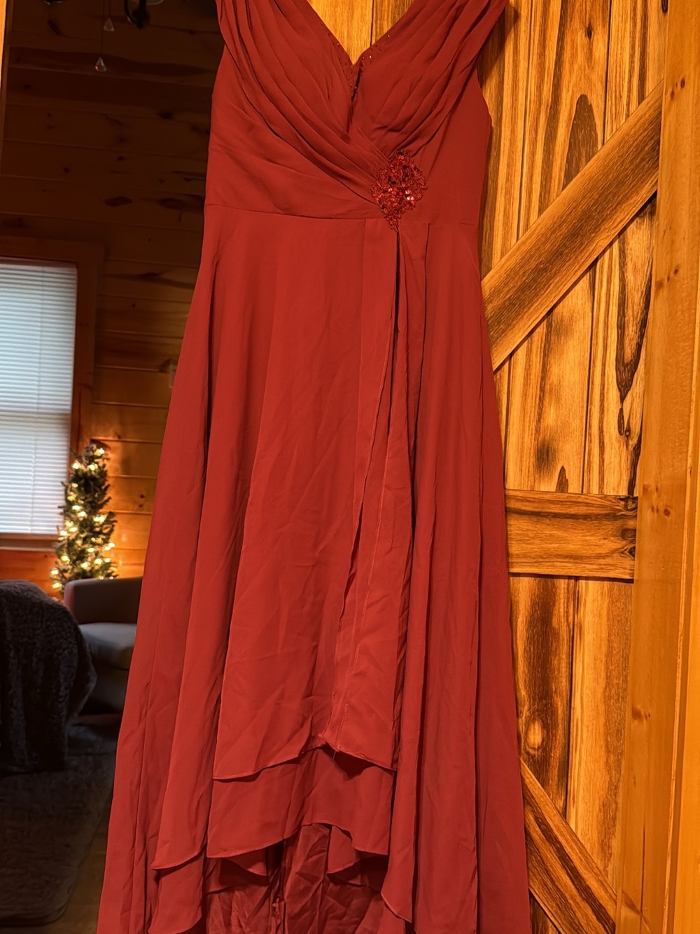 V-Neck Chiffon Prom Gown